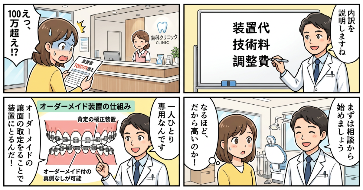 裏側矯正はなぜ高い？費用内訳と表側との差額を徹底解説