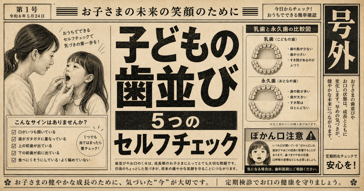 子どもの歯並びは自然に治る？自宅で矯正の必要性がわかる5つの基準
