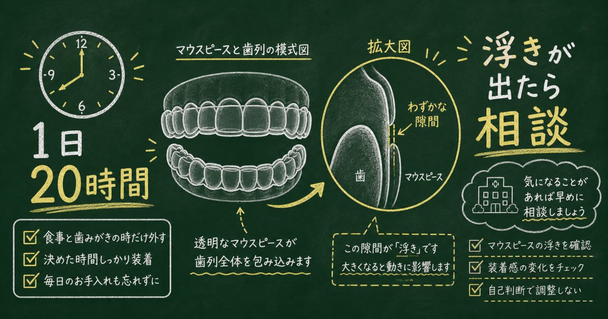 マウスピースの装着時間が足りない？浮きが出た時の対処法と受診目安