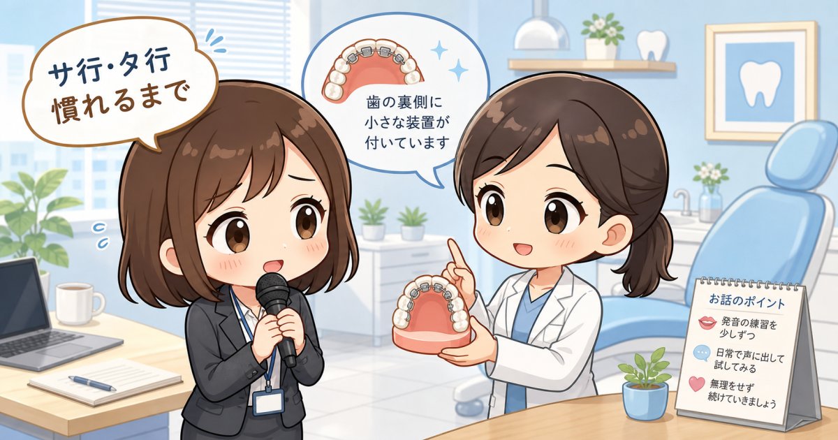 裏側矯正で滑舌や発音はいつ慣れる？仕事への影響と対策を解説